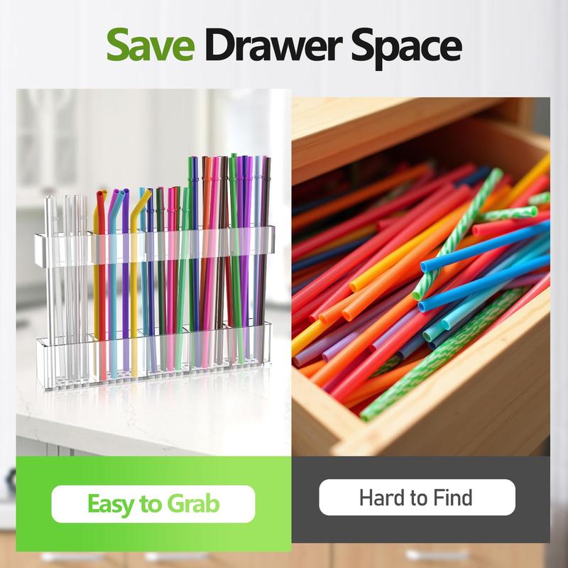 🔥Straw Holder for Cabinet Door-2025 Reusable Utensil Storage for Kitchen Cupboard