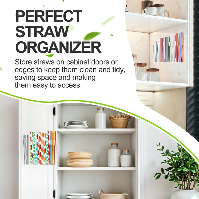 🔥Straw Holder for Cabinet Door-2025 Reusable Utensil Storage for Kitchen Cupboard